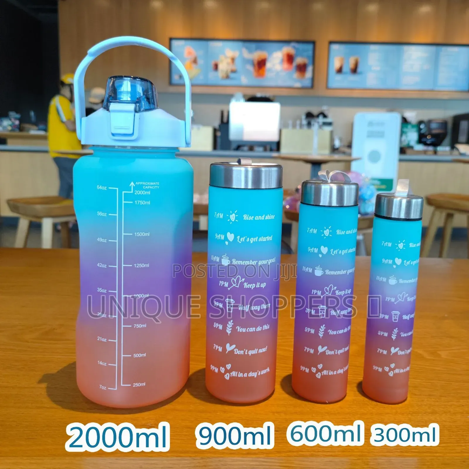 *4 In1 Motivation Water Bottle Now Available in 6 Colours