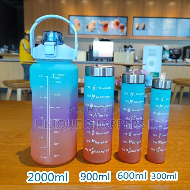*4 In1 Motivation Water Bottle Now Available in 6 Colours