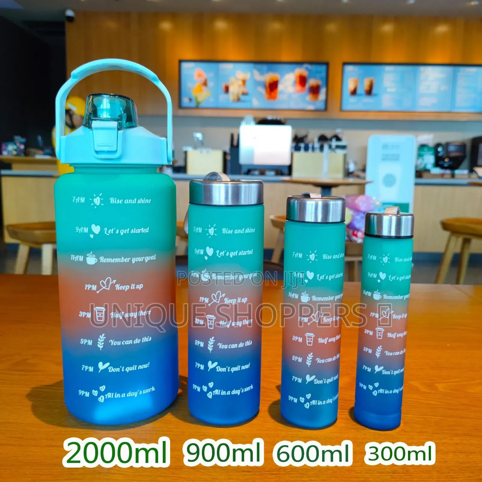*4 In1 Motivation Water Bottle Now Available in 6 Colours