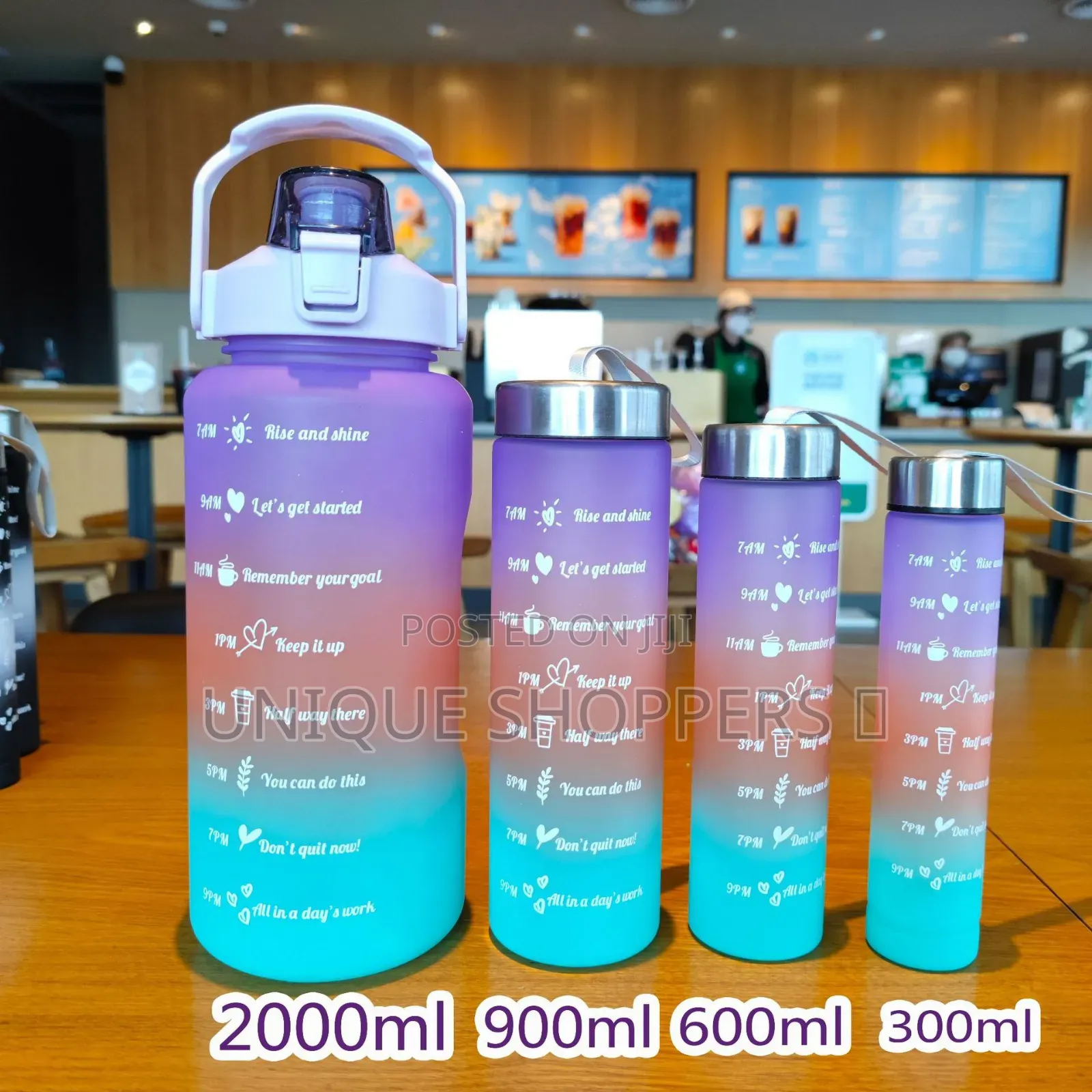 *4 In1 Motivation Water Bottle Now Available in 6 Colours