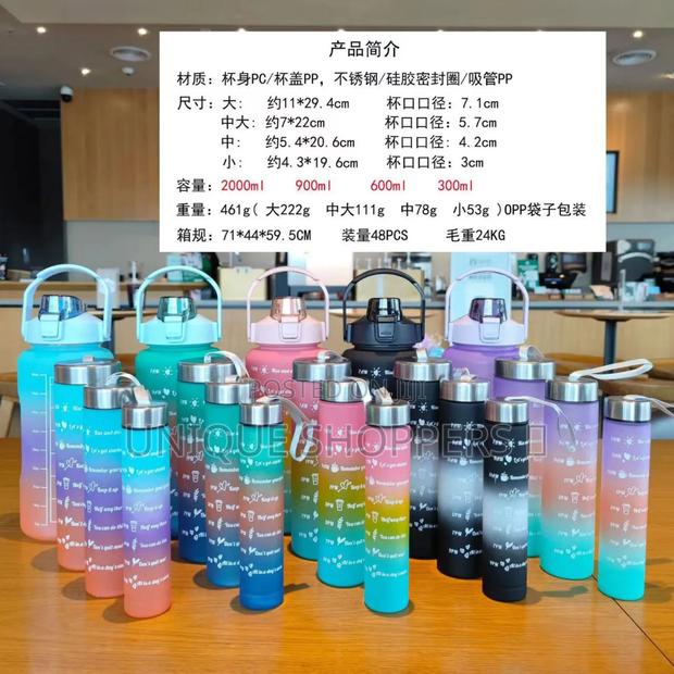 *4 In1 Motivation Water Bottle Now Available in 6 Colours - thumbnail 5