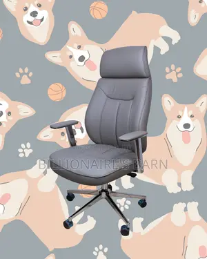 Space-Saving Grey Executive Leather Office Chair | Lumbar Support