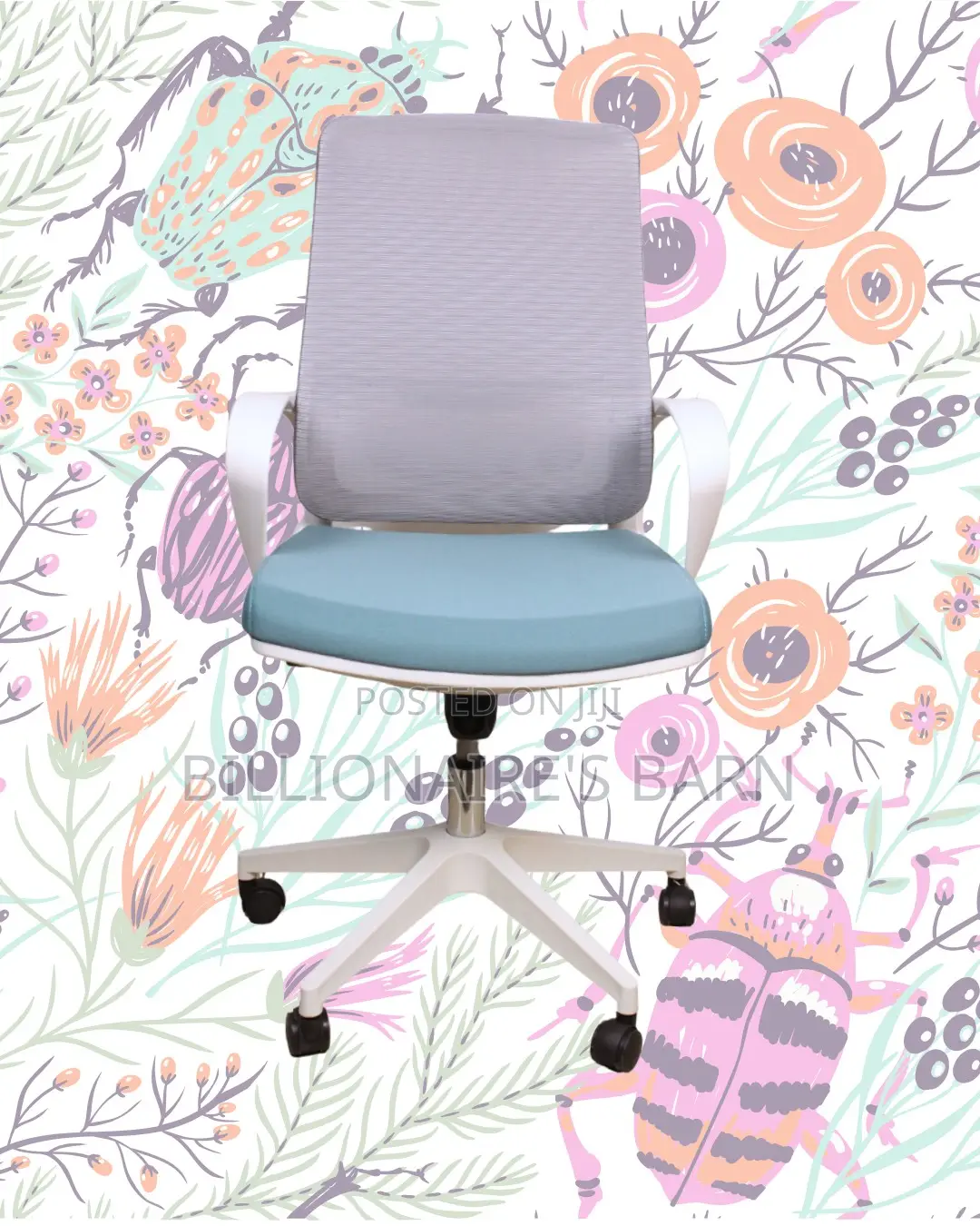 White Ergonomic Mesh Office Chair | Minimal Headrest Support