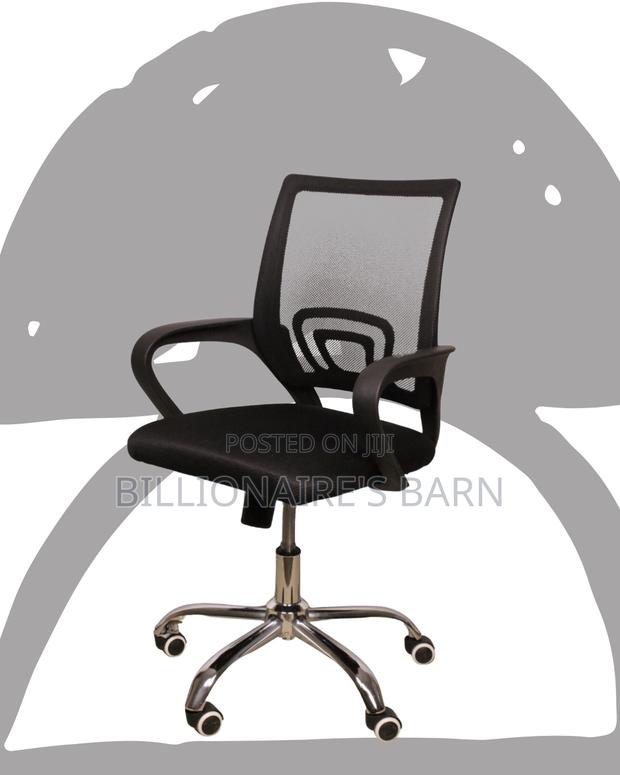 Secretarial Mesh Office Chair | Adjustable Swivel Base - thumbnail 2