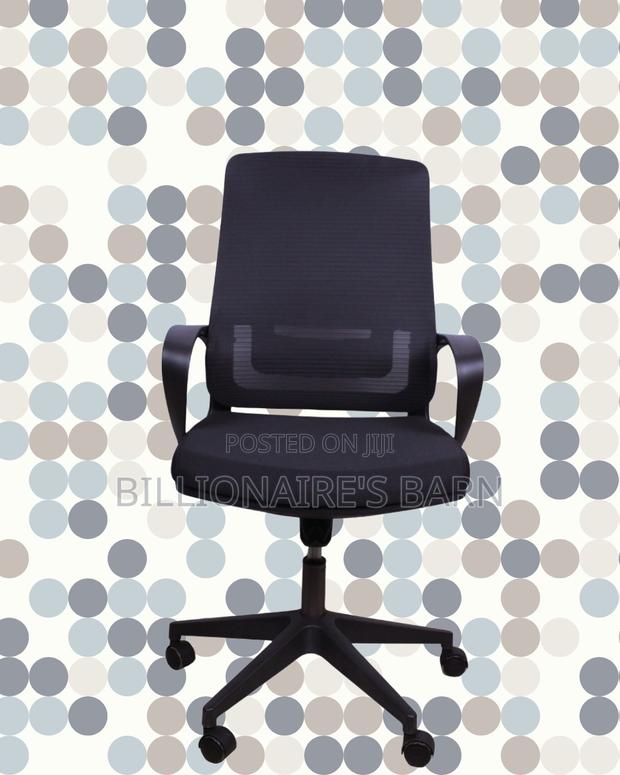 Imported Black Ergonomic Mesh Office Chair | Swivel Base - thumbnail 3