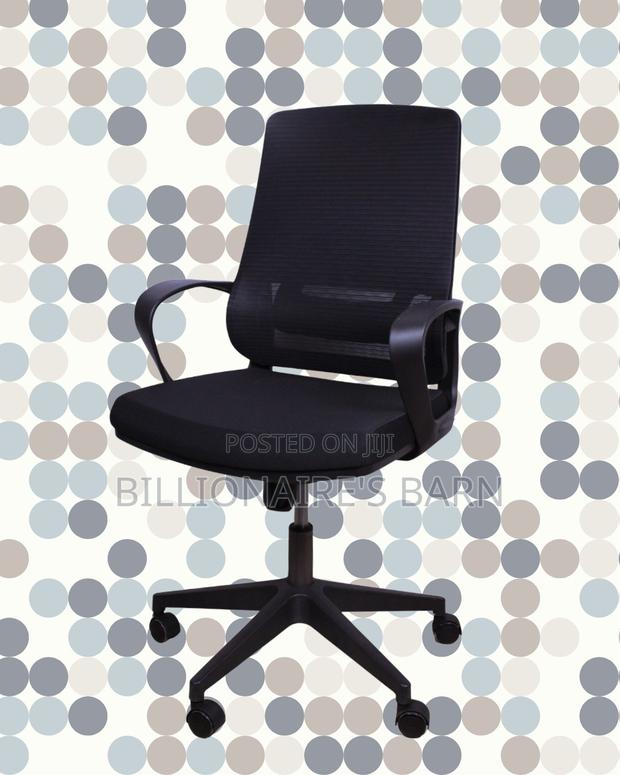 Imported Black Ergonomic Mesh Office Chair | Swivel Base - thumbnail 4