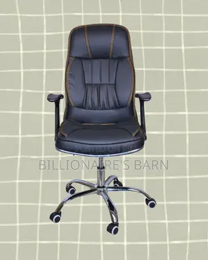 High-Back Executive Leather Office Chair | Swivel Base