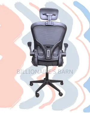High-Back Grey Ergonomic Office Chair | Padded Armrests