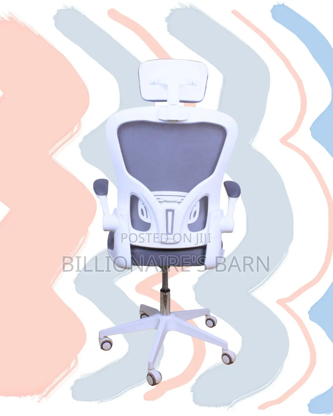 White Ergonomic Office Chair | Imported Swivel Base