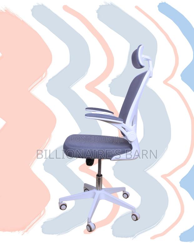 White Ergonomic Office Chair | Imported Swivel Base - thumbnail 2