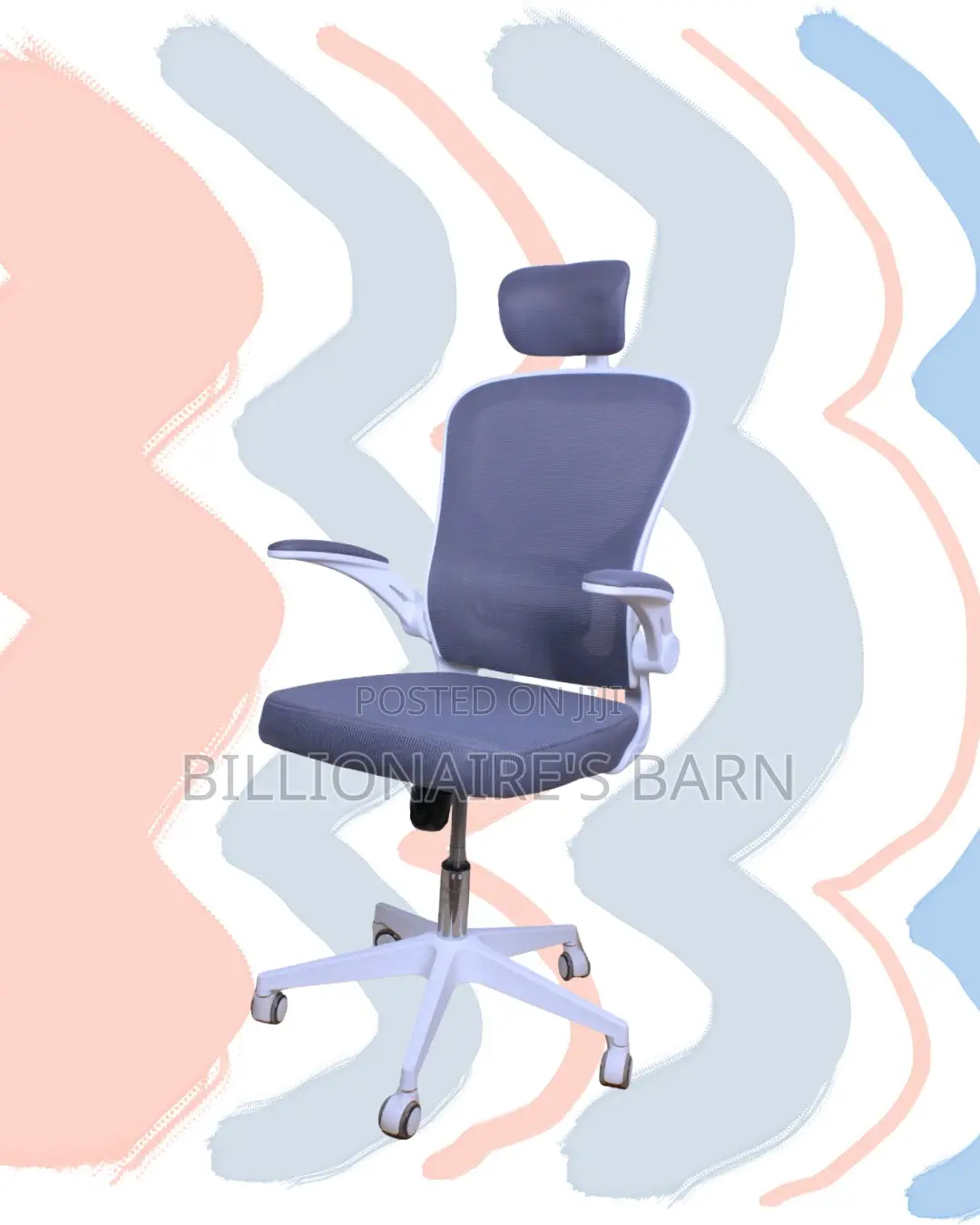 White Ergonomic Office Chair | Imported Swivel Base