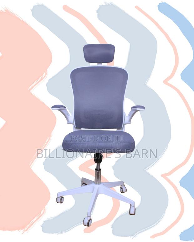 White Ergonomic Office Chair | Imported Swivel Base - thumbnail 4