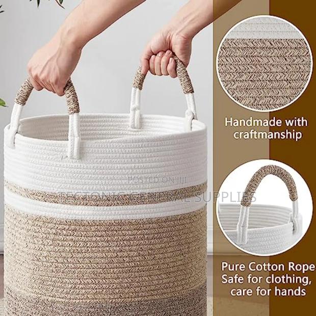 *Cotton Rope Basket*Decorative /Laundry Basket - thumbnail 4