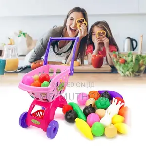 25pcs/Set Kids Supermarket Shopping Groceries Cart Trolley