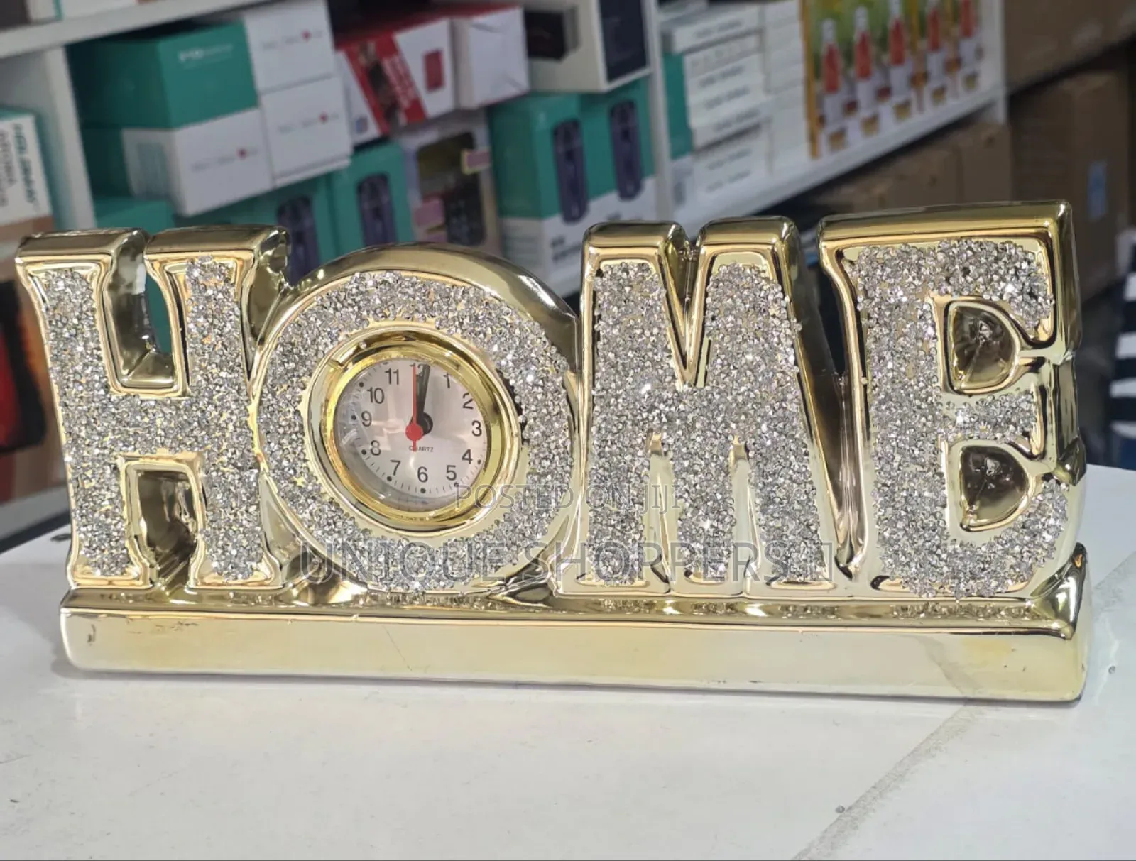 Love" Tabletop Clock Sparkling Decorative Timepiece*