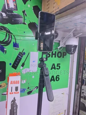 A1688 Selfie + Tripod Stand 2.1m With Non Slip Base Release Locks