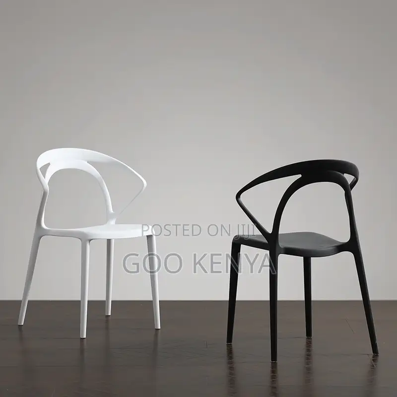 Outdoor Chair; Stackable Plastic Chair With Armrests for Outdoor Use