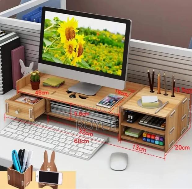 Desktop Stand Raiser With Storage Organizer - thumbnail 4