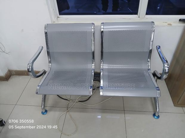 Durable 2-Seater Metal Waiting Bench