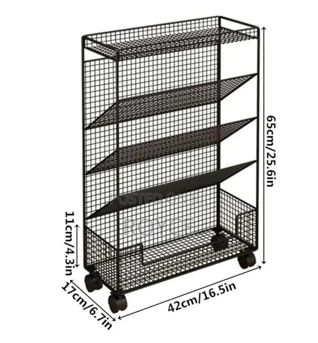 Multipurpose Bookshelf Stand With Wheels - thumbnail 4