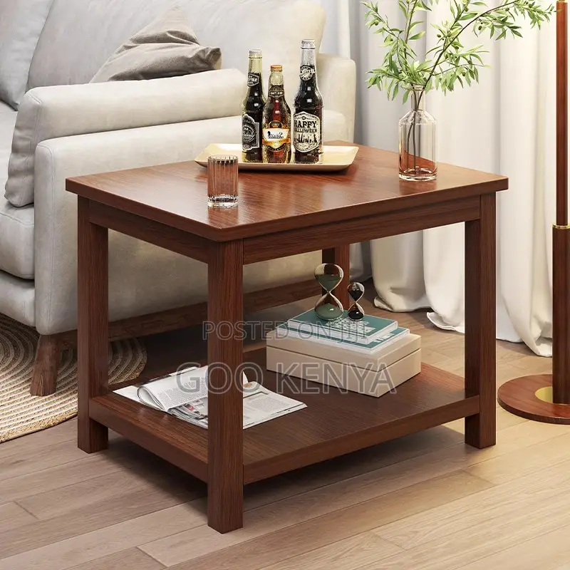 Home Table; Square Solid Wood Coffee Table With Smooth Top