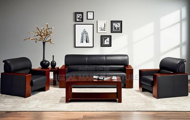 Office Sofa: Black Red Liner Office Sofa - thumbnail 3