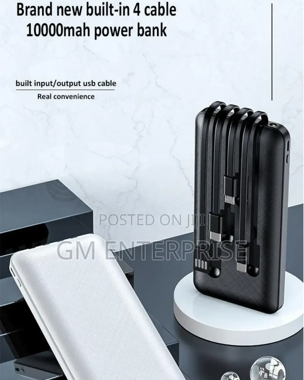 Power Bank With 4 Cables Inbuilt