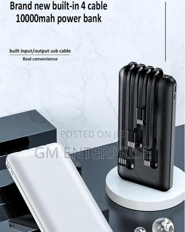 Power Bank With 4 Cables Inbuilt
