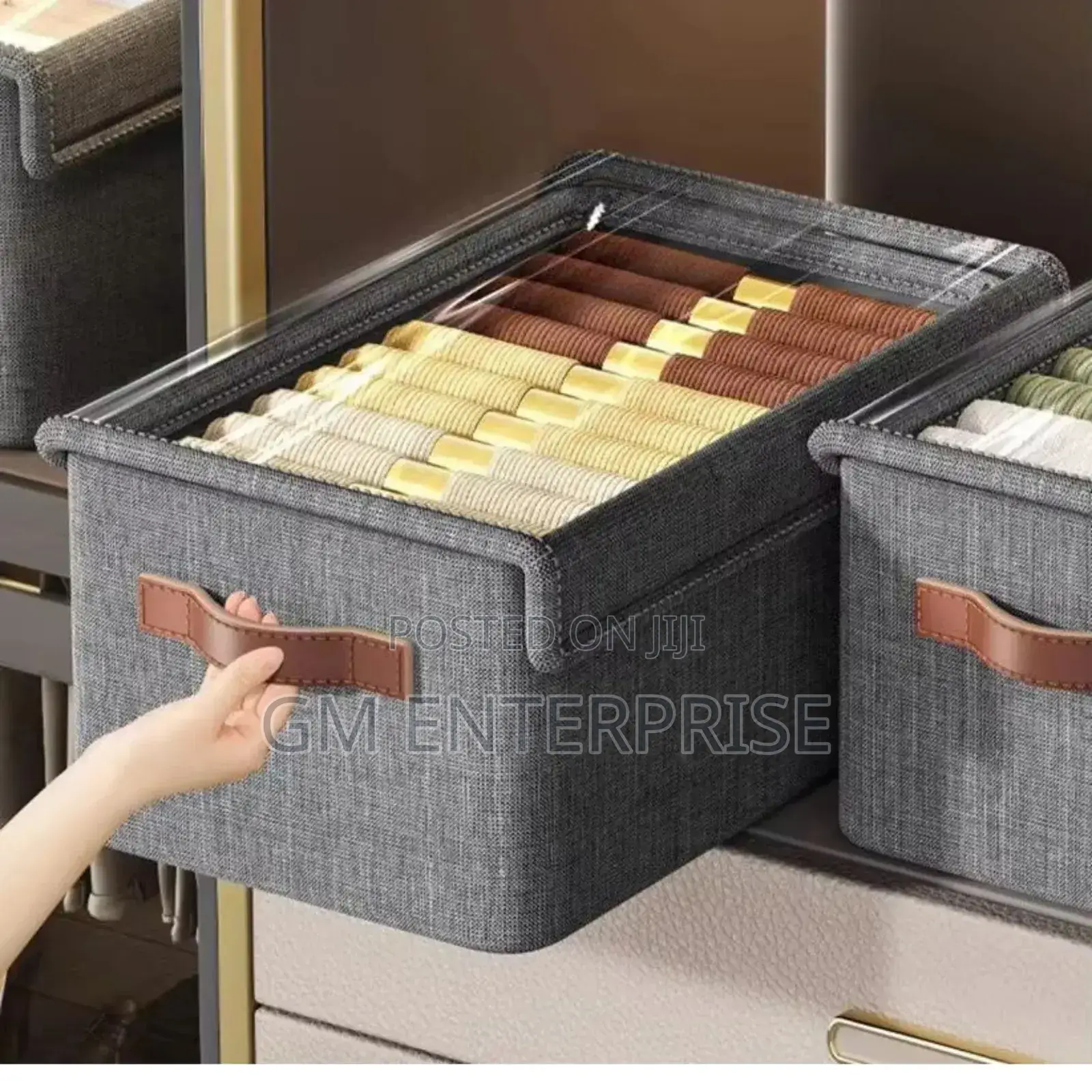 *Collapsible Fabric Organizer With a Cover / Storage Basket*