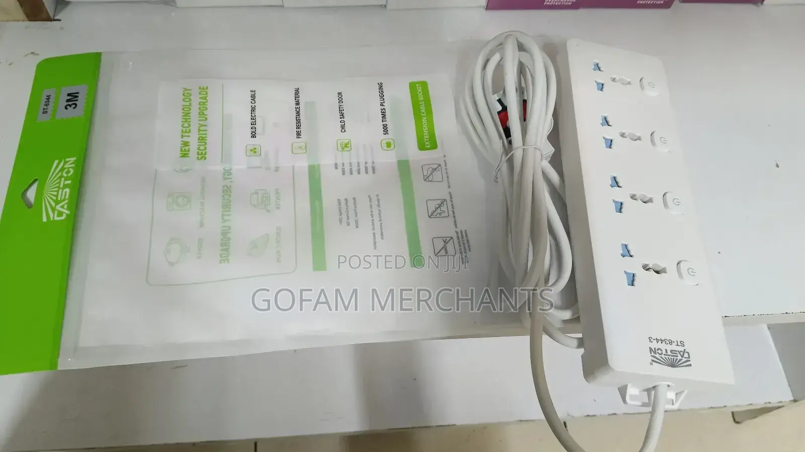Heavy Duty 4way Extension (Fridge, Washing Machine, Cooker, Ironbox)