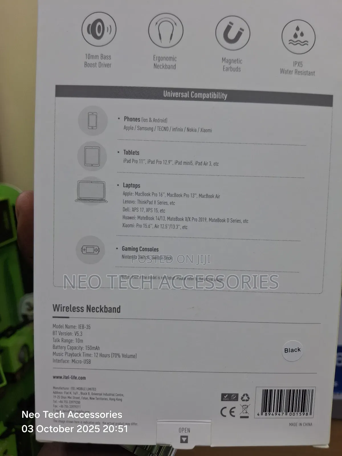 Itel N35 Wireless Neckband With One Year Warranty - Affordable