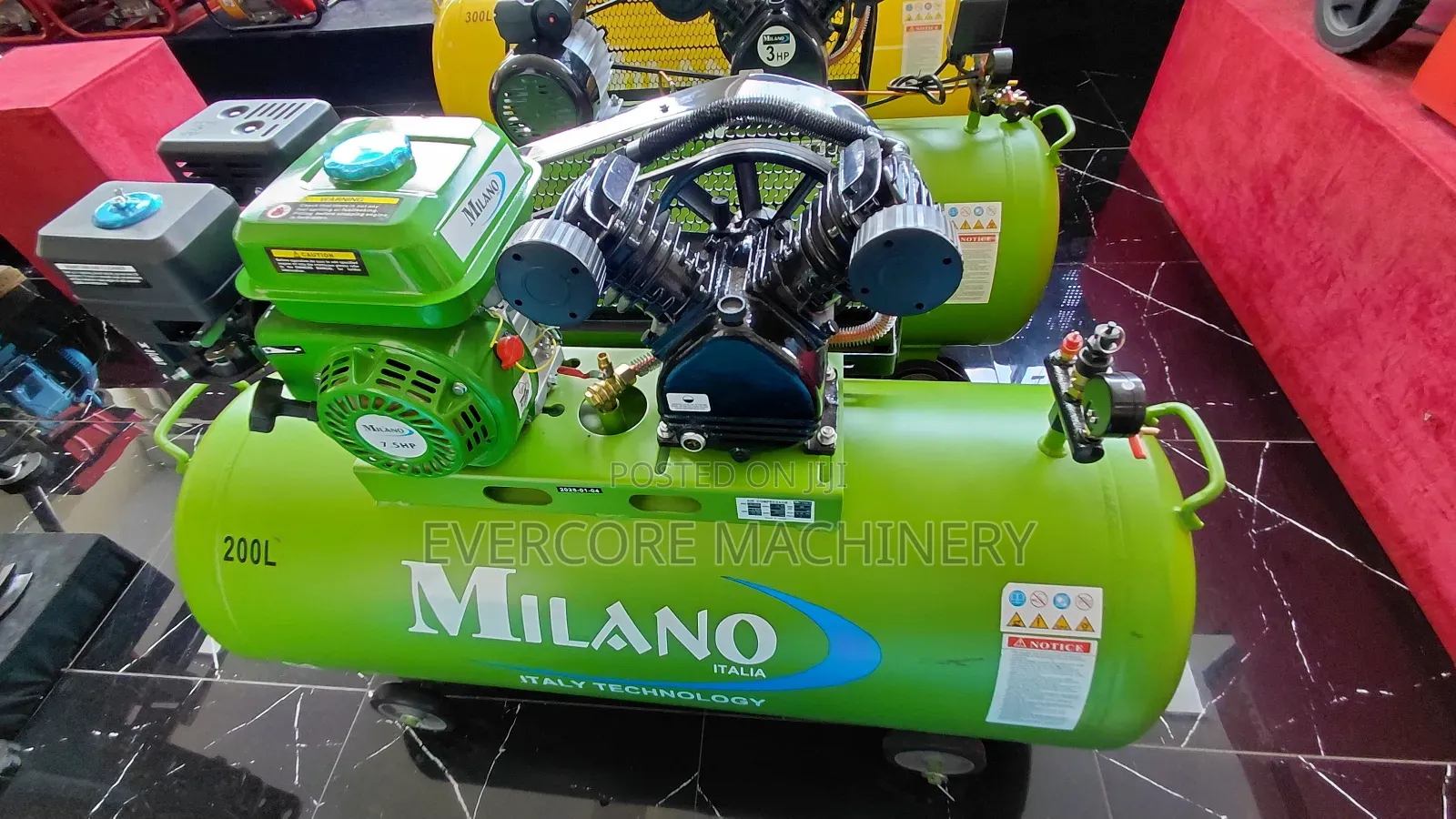 Milano 200l Petrol Air Compressor Machine Two Piston.