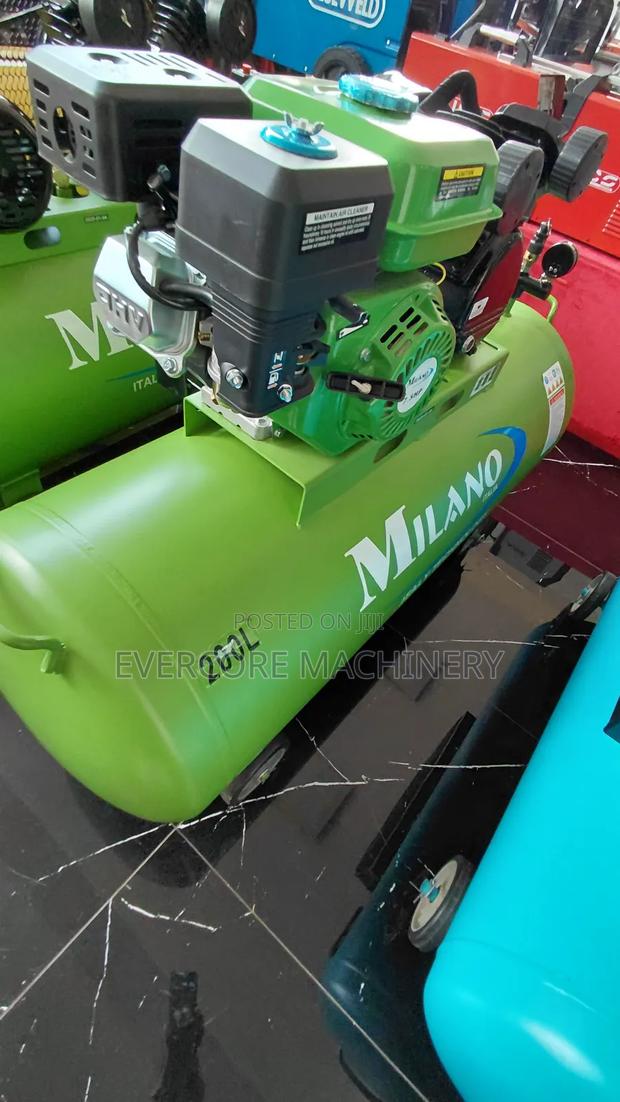 Milano 200l Petrol Air Compressor Machine Two Piston. - thumbnail 2