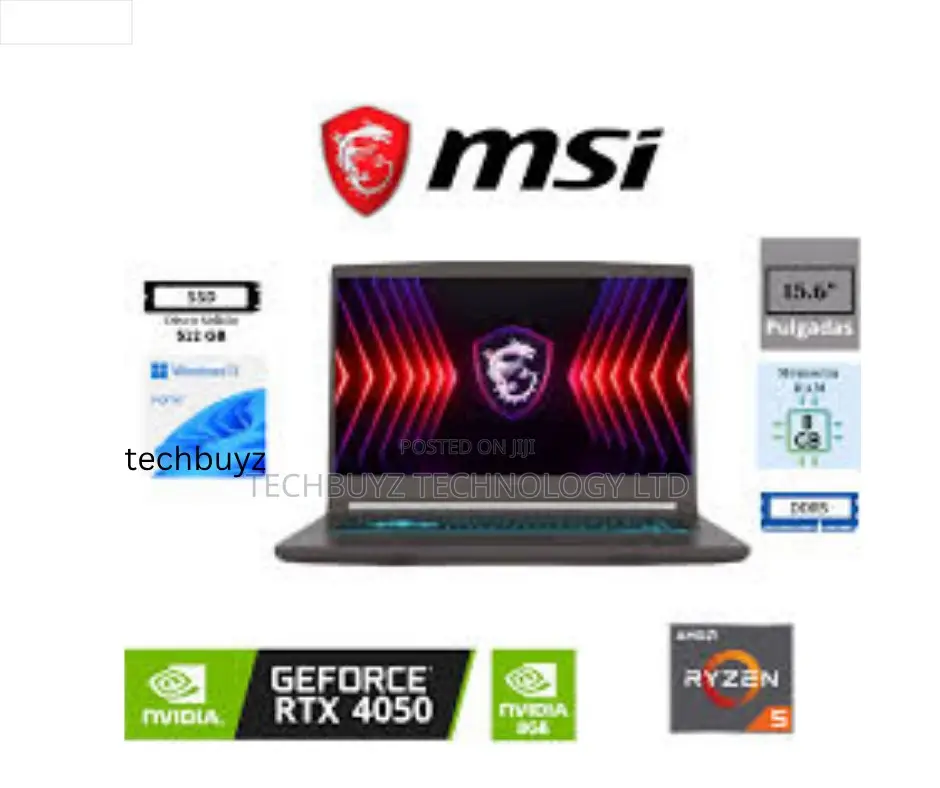New Laptop MSI GF75 Thin 8GB AMD Ryzen 5 SSD 512GB