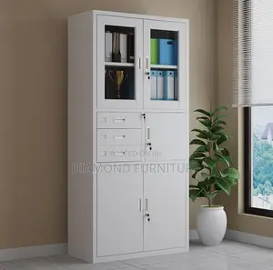 Office Furniture; {Half Glass Fronted Office Filing Cabinet With Safe}