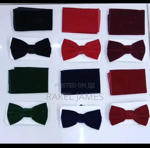 Party Velvet Bowtie With Pocket Square