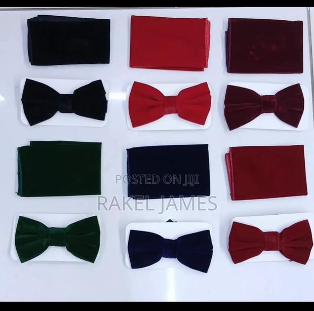Party Velvet Bowtie With Pocket Square - thumbnail 3