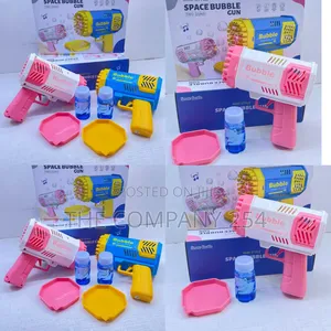 2 in 1 Bubble Gun. Colours: Blue and Pink 2 Pieces in a Box