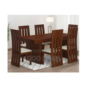 Home Dining Set; Solid Mahogany 6-Seater Dining Table and Chair Set