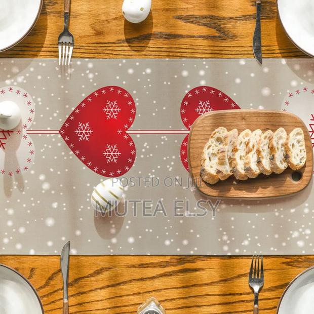 Wide Christmas Table Runner Snowman Gnome Table Cloth. - thumbnail 3