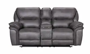 Home Sofa; Leather Reclining Two-Seater Sofa With Cup Holder