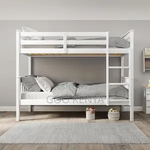 Home Bed; Durable Wooden Double Bed With Stair Feature