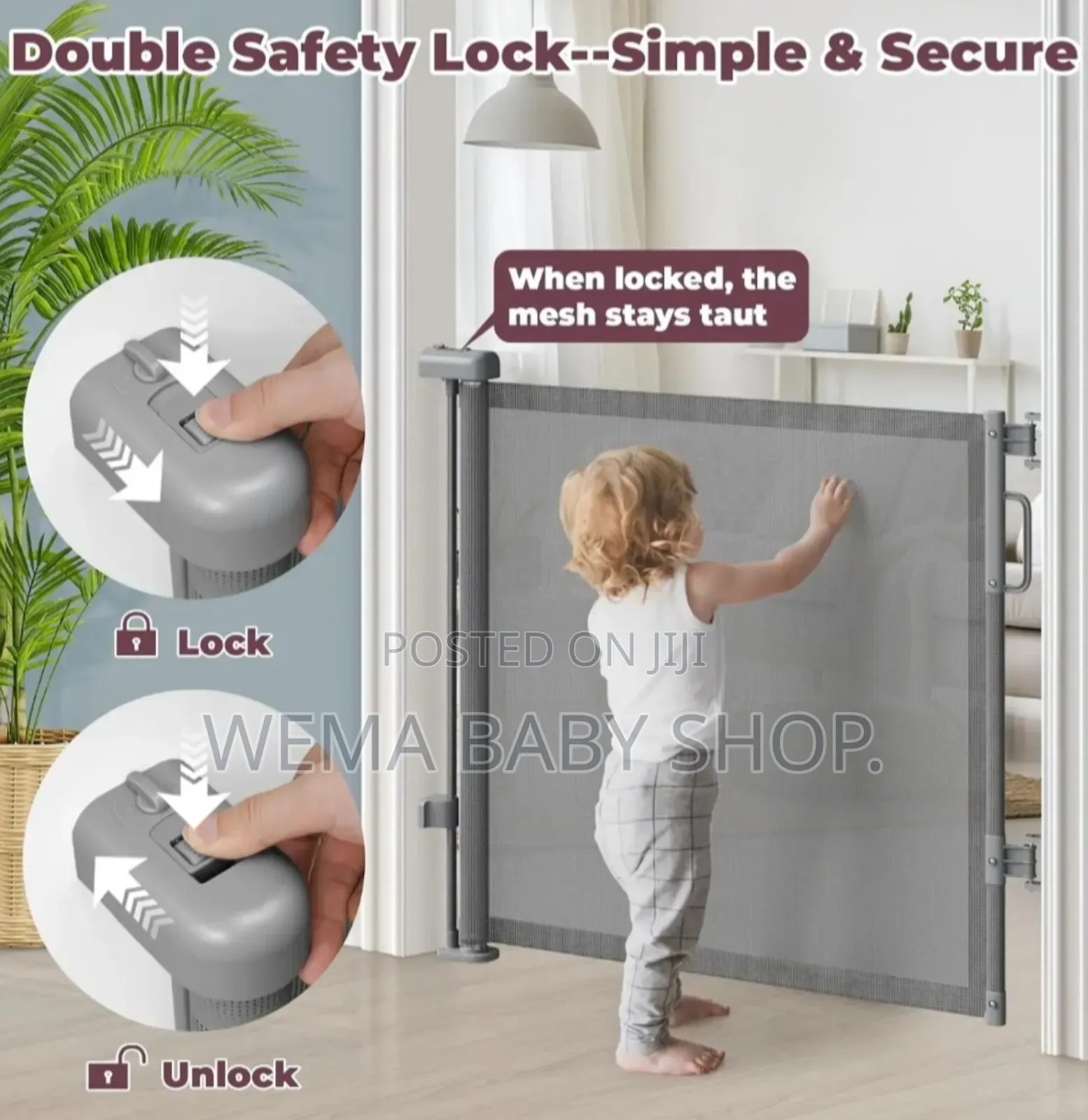 Retractable Baby/Pet Safety Gate /Stair Guard