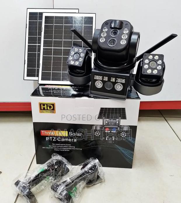 Triple Lens Solar 4g V380 Solar Powered 3 Lens 10x Zoom