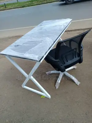Office Table and Mesh Chair