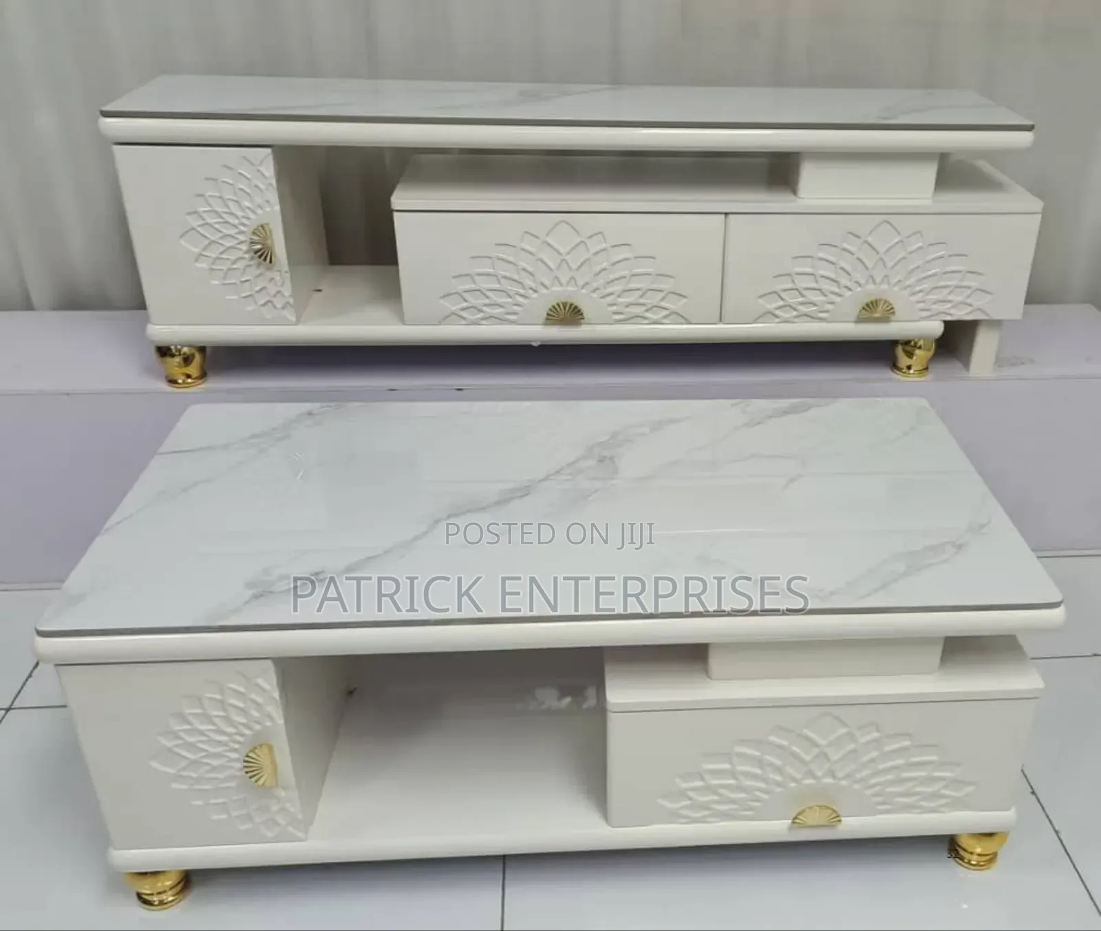 Imported Modern Marble Coffee Table+ Tv Stand