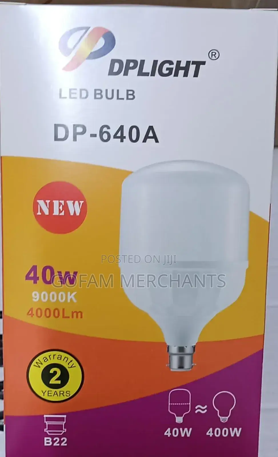 40w Bright Light Bulb Dp-640a