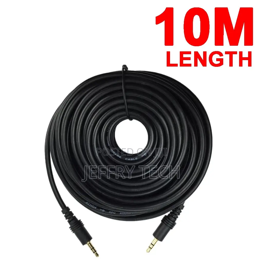 10m Aux Cable 3.5mm Stereo Audio Input Extension Male to Male Auxiliar