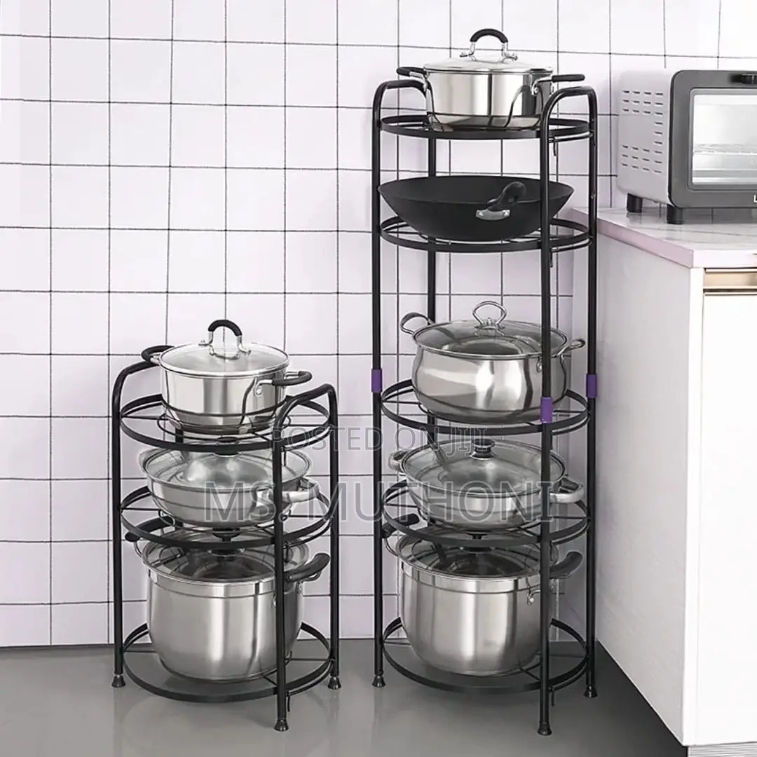 5 Tier Corner Shelf, Large Storage Space Pot Rack Stand