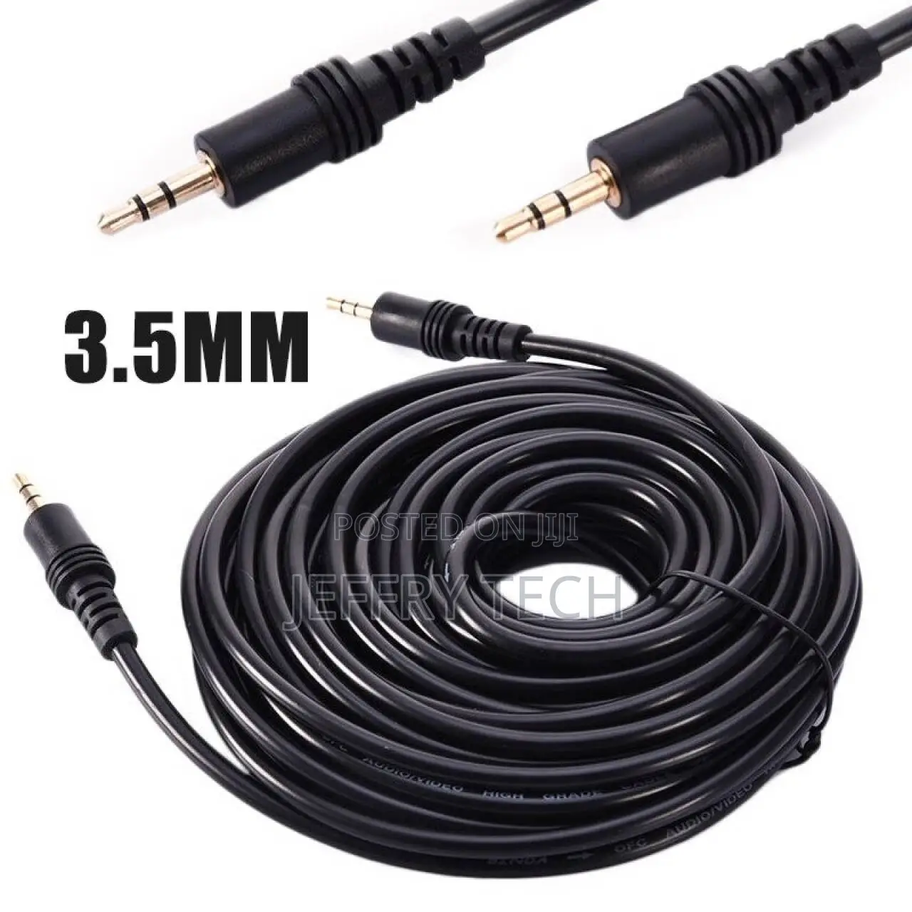 3.5mm Male to Male Pin Stereo Aux Audio Cable 10m